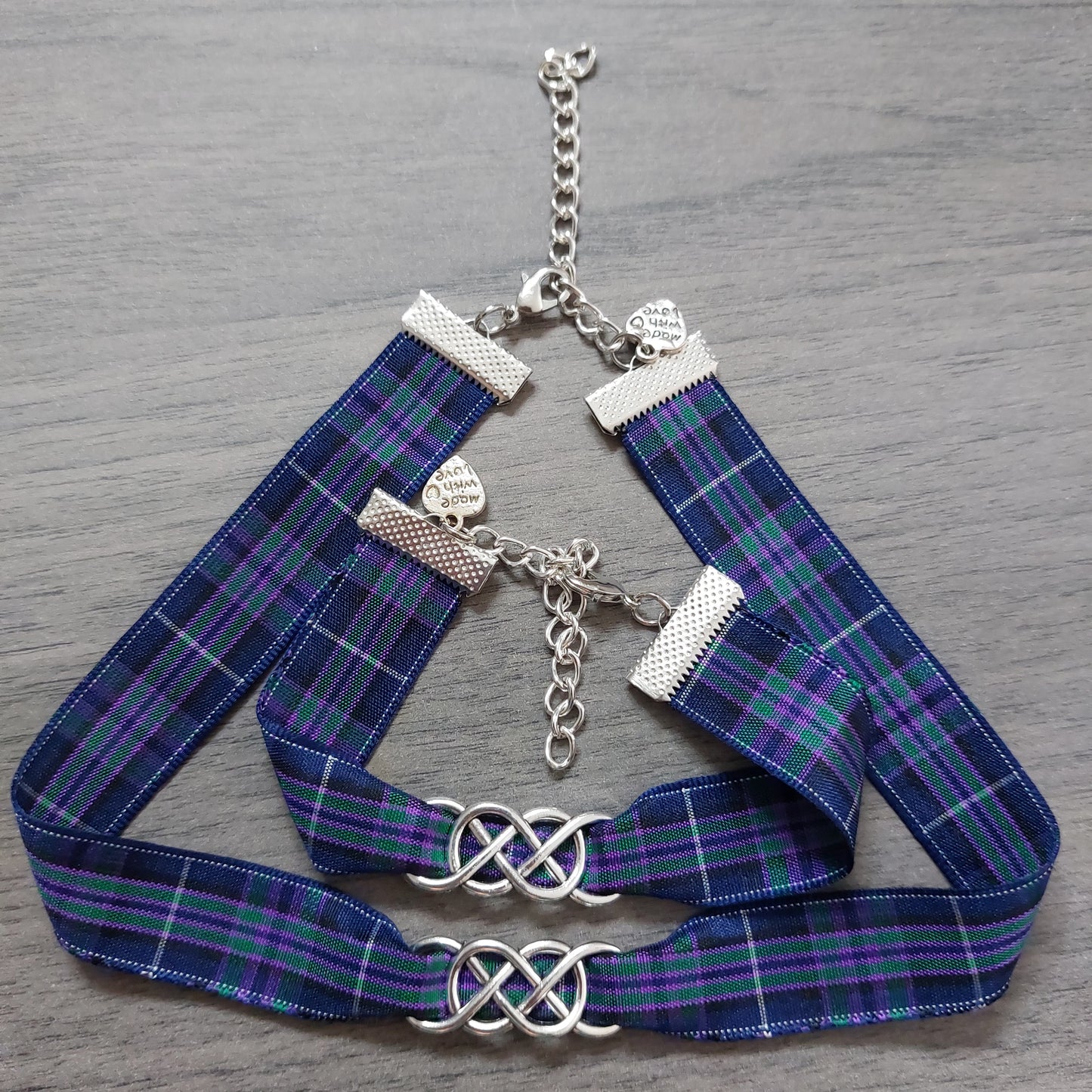 Handmade Celtic Silver and Tartan Jewellery Set