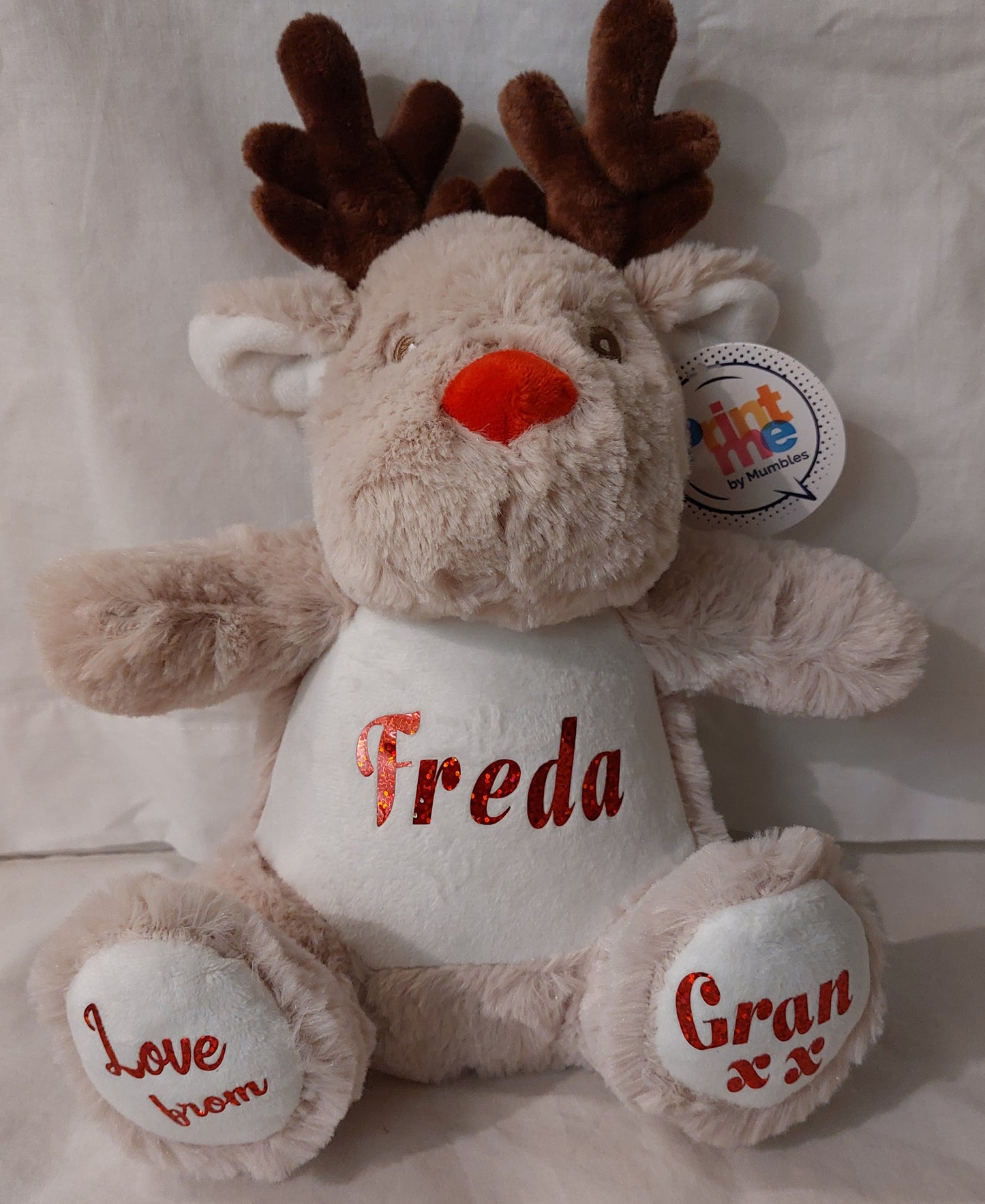Personalised Reindeer Cuddly Plush Toy