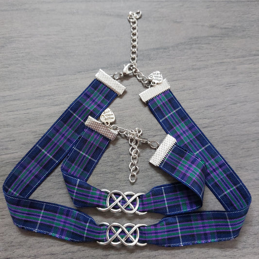 Handmade Celtic Silver and Tartan Jewellery Set