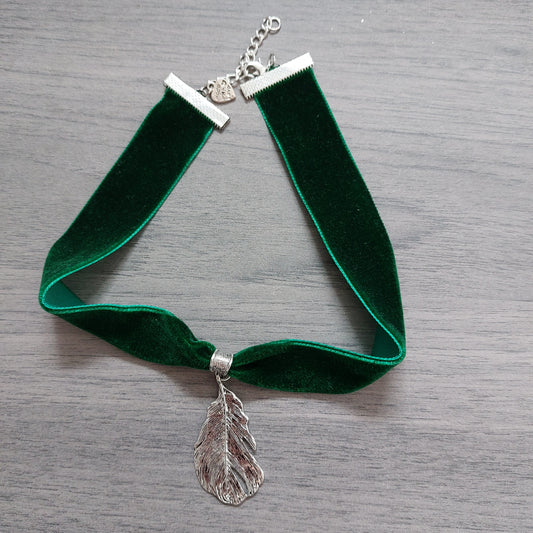 Silver Feather Charm Necklace